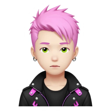 Cute Edgy Attractive Asian Anime Punk Neon Male Character sticker