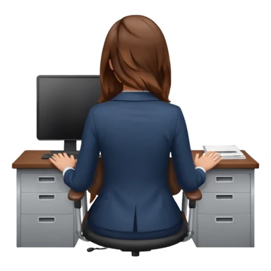 Back of head woman sitting on an office chair sticker