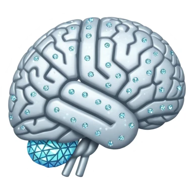 glitter white brain sticker