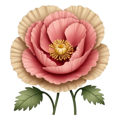 Carnation poppy beige light rose sticker
