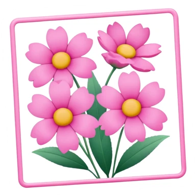 Polaroid photo of pink flowers sticker