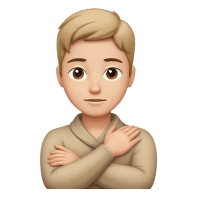 arms crossed hands around neck  sticker