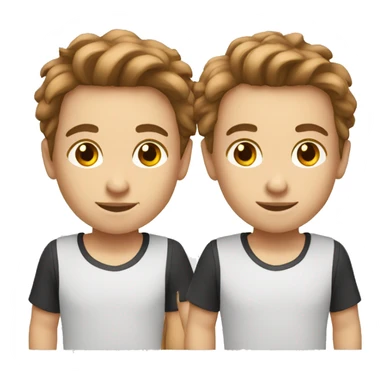 runner boy twins white brown hair sticker