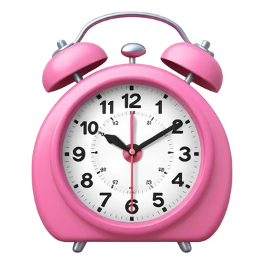 pink alarm clock with the white face sticker