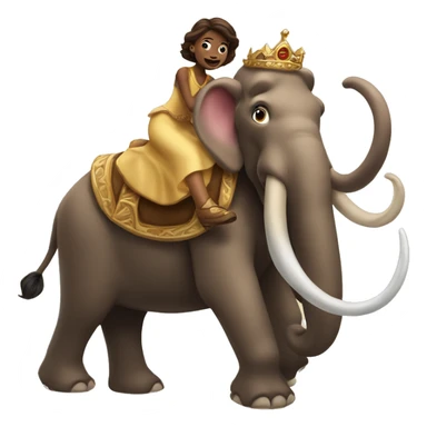 Princess riding a cute Mammoth  sticker