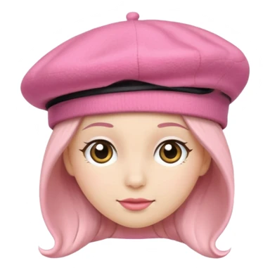 a pink beret hat sticker