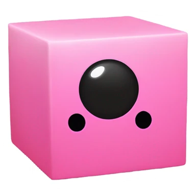 Yellow cube with long black Kirby eyes with pink Kirby feet sticker