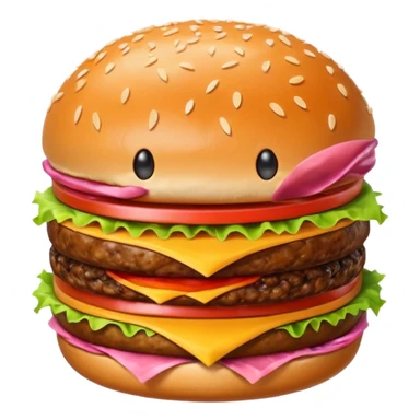 hamburger character with eyes and mouth sticker
