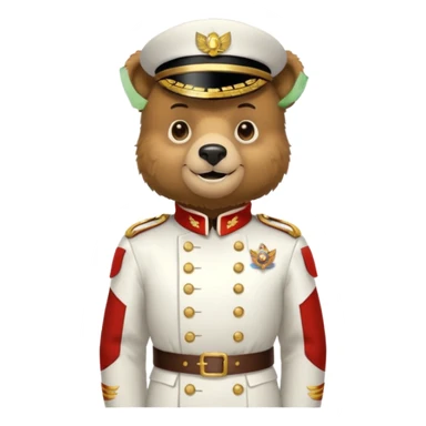 Bear wearing captain white uniform sticker
