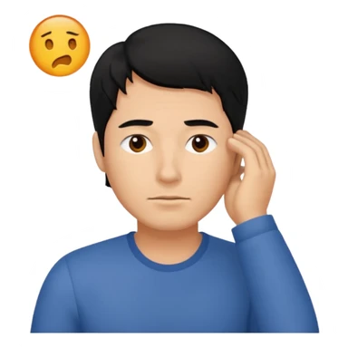 Sleepy man black hair sticker