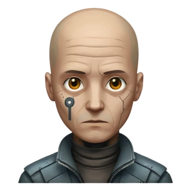 cyberpunk poor man whihout hair sticker