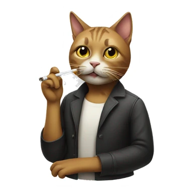Cat smoking a cigarette sticker