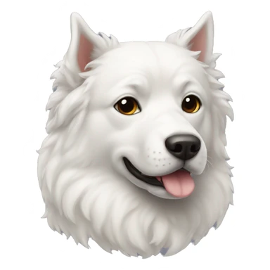 perro blanco llamodo luna sticker