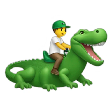 Guy using lacoste riding in crocodile sticker