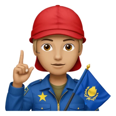 Red with tactical capholding bosnia flag one finger up sticker