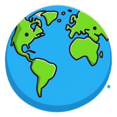 earth planet with continents and oceans sticker