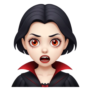 Cartoon vampire girl with a scared and shocked expression sticker