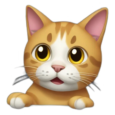 The cat got into an accident while driving sticker