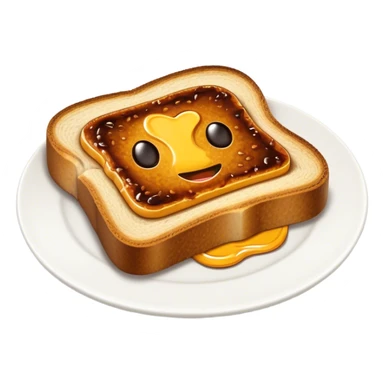 Vegemite on Toast Cinematic Realistic Vegemite on Toast Dish Emoji, depicted as a toasted slice of bread generously spread with Vegemite, rendered with warm textures and crisp details that capture its uniquely Australian flavor. sticker