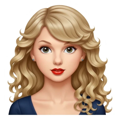 taylor swift tóc xoăn lọng sóng dài sticker