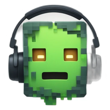 Minecraft Slime wearing a headset sticker