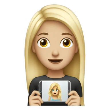 Blonde haired girl with IPhone  sticker