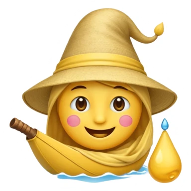 Emoji souriant avec goutte de sueur avec chapeau d"anniversaire et goutte de sueur sticker
