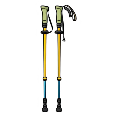 hiking poles, trekking poles sticker