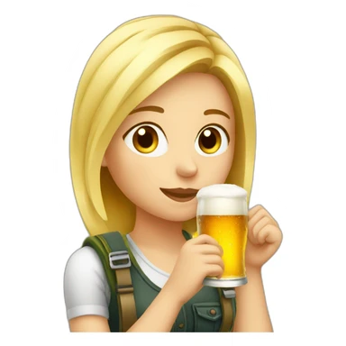 blonde girl drinking beer sticker