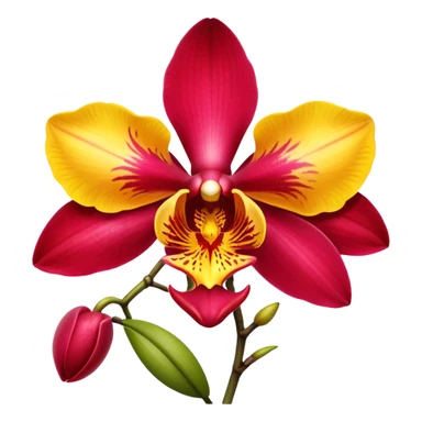 Red and yellow orchid  sticker