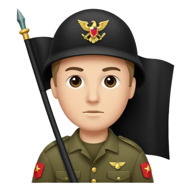 souldier caryying black flag sticker