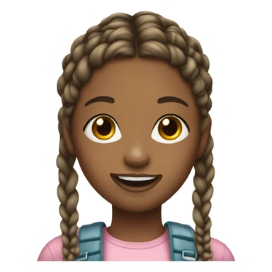 girl with braces and braids and lip gloss  sticker