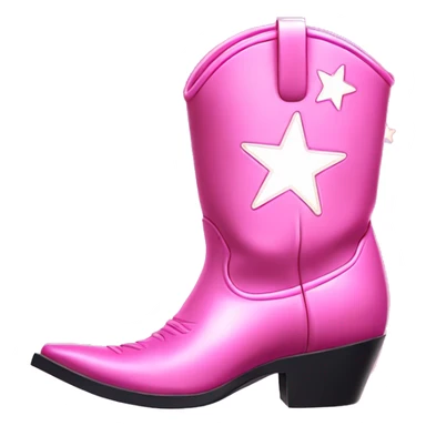 Pink cowboy boots with stars iridescent two boots sticker