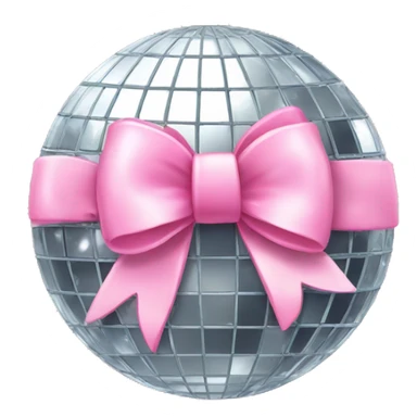 Disco ball with light pink bow sticker