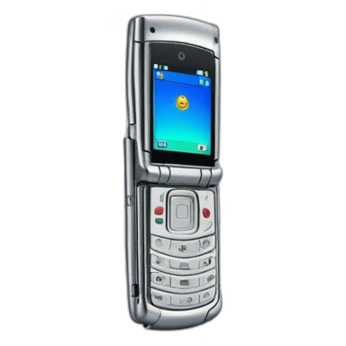 Y2k Silver Folded Motorola Razr V3 mobile device with the iconic clamshell design no buttons visible sticker