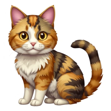 full body colourful light patched calico tabby cat with hazel eyes sticker