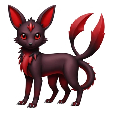  Shiny edgy dark gloomy red gothic cool badass Umbreon-Salandit-Jolteon-fusion sticker