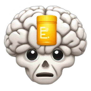 brain with a bar of energy low sticker