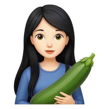 peppermint with long hair carrying a zucchini sticker