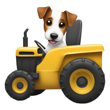 Jack Russell terrier riding a tractor sticker