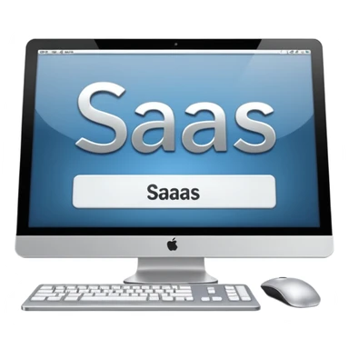 technical looking computer with text "SaaS" sticker