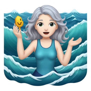 mythological siren gray hair sticker