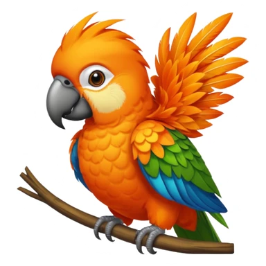 orange furry parrot sticker
