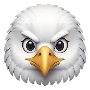 cinematic-cute-american-eagle-portrait-emoji,-head-tilted-playfully-and-inquisitively,-featuring-a-streamlined-form-with-a-subtle-blend-of-dark-and-white-plumage-and-round,-sparkling-eyes-full-of-spirited-charm,-simplified-yet-irresistible sticker