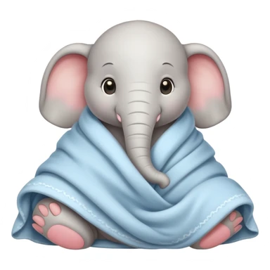 baby white elephant cozy in blanket sticker