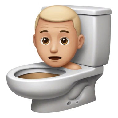 Man head coming out of toilet  sticker