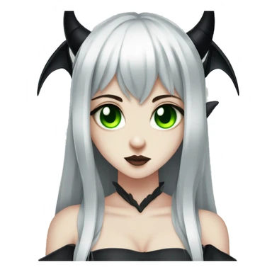 Gothic succubus girl with green eyes anime style  sticker