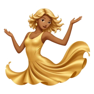 Golden liquid around the dancing hands sticker