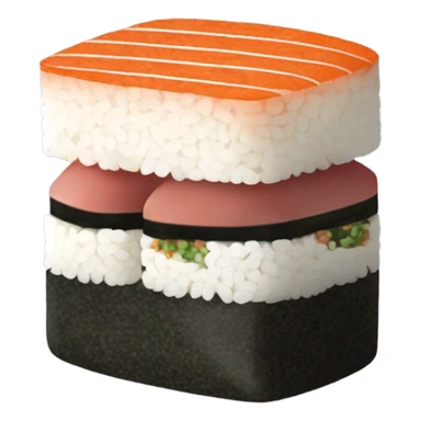 spam musubi on the beach sticker