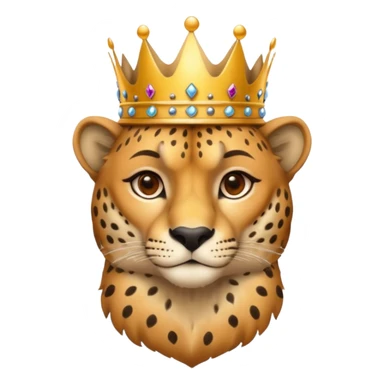 cheetah king with crown sticker